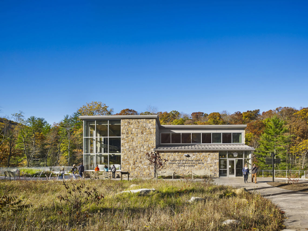 Sustainable Landscaping at Laurel Highlands Falls Area Visitor Center at Ohiopyle State Park